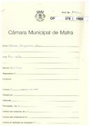 OP 379/1960 - Adolfo Benjamim Dias - lugar da Paz-Mafra - Construção de casa de habitação
Licença de construção n.º 1434/1960
Licença de habitação n.º 1091/1960