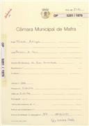 OP 5251/1970 Candido Rodrigues - Picanceira de cima - instalação de uma casa desmontável licença de construção nº 606/1970 licença de utilização nº 117/1971