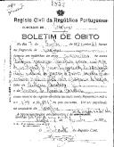 Boletim de Óbito 1852
José Fernando Simões
Coval 343