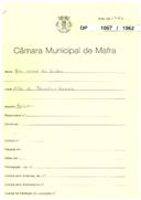 OP 1067/1962 - Maria Isabel dos Santos - Alto da Boa Vista, Ericeira - construção de uma habitação.
Licença de construção n.º 1150/63
Licença de habitação n.º 86/70