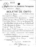 Boletim de Óbito 1916
Teresa de Jesus Blasco
Coval 399