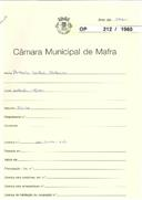 OP 212/1960 - António Leitão Catarino - construção de corte com 9,00m2 - Achada / Mafra - licença de construção nº 600/1960 de 10-11-60