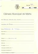 OP  86/1960 - Henrique Ricardo da Silva - Avenida Rio de Janeiro, n.º 56 em Lisboa - Obras de ampliação de moradia no Casalinho de Santo António-Venda do Pinheiro-Milharado 
Licença de construção n.º 194/1960
