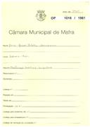 OP 1018/1961 - Dinis Manuel Batalha Sombreireiro - adaptação de barracão a garagem, Sobreiro / Mafra - licença de construção nº 272/1962 