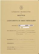 OP 5299/1970 Raul Abreu dos Santos -  Carrascal - construção de uma arrecadação - licença de construção nº 789/1970 - licença de utilização nº 2153/1979 