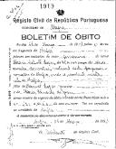 Boletim de Óbito 1919
Maria Celeste Lopes
Coval 402