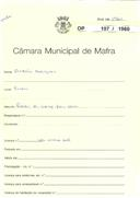 OP 107/1960 - António Henriques - construção de prédio - Ericeira - licença nº 242, de 12-03-60, licença utilização nº 74/1962