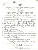 Boletim de Óbito 1972
Joaquina de Jesus Branco
Coval 461