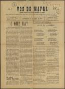 Voz de Mafra: Semanário republicano. Órgão do Partido Evolucionista neste Concelho, Ano 1, n.º 8
