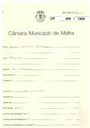 OP 409/1960 -José António Domingos - Obras diversas numa habitação, Cheleiros - Licença de construção n.º 1336/1960