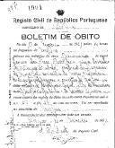 Boletim de Óbito 1904
Leonor das Dores Bonifácio
Coval 387