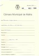 OP 223/1960 - Fernando Rufino Leiria - construção de capoeiras - Ribeira D'Ilhas / Ericeira - licença de construção nº 497/1960