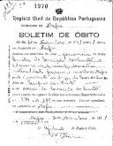 Boletim de Óbito 1970
Emília da Conceição dos Santos
Coval 484