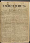 O Correio de Mafra: Jornal semanal, noticioso e agrícola, defensor dos interesses da Comarca de Mafra, Ano 5, n.º 171