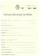 OP 283/1960 - Júlio Lopes de Almeida - construção de moradia - Seixal / Ericeira
 Licença de construção nº 164/1961 
Licença de utilização nº 1157/1961