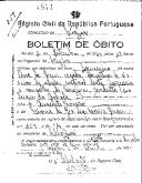 Boletim de Óbito 1871
Rosa de Jesus
Coval 359