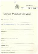 OP 412/1960 - Faustino Filipe - Construção de moradia, Rua do Poço da Serra, nº 3 - Poço da Serra / Mafra - Licença de construção n.º 1362/1960 - Licença de utilização n.º 1397/1962 