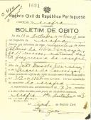 Boletim de Óbito 1691
Albino da Silva Ferreira
Coval 410