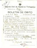 Boletim de Óbito 1842
José Alves Rabujeiro
Coval 221