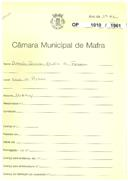 OP 1010/1961  António Francisco Mendes da Fonseca - Venda do Pinheiro - construção de uma moradia licença de utilização nº 299/1962 licença de utilização nº 1327/1963 