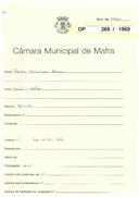 OP 268/1960 - Carlos Gonçalves Amaro - construção de moradia, Rua da Encosta, nº 19 - Vilãs / Mafra - Licença de construção nº 1709/1960 - licença de utilização nº 507/1961