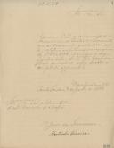 Ofício do juiz da Irmandade do Santíssimo Sacramento de Santo Isidoro, Martinho Ferreira, dirigido ao administrador do Concelho de Mafra, a informar do envio do orçamento da referida Irmandade, relativas ao futuro ano económico de 1889 a 1890, para aprovação superior.  