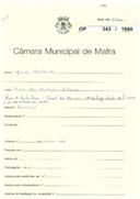 OP 343/1960 - Manuel Clemente - Casal dos Carriços-Milharado - Construção de habitação
Licença de construção n.º 913/1960
Licença de habitação n.º 1613/1963