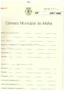 OP 239/1960 - Luis Antunes - construção de prédio - Mafra - licença de construção nº 80/1961
Licença de utilização nº 884/!961 