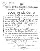 Boletim de Óbito 1868
Maria Edite dos Santos Vicente
Coval 20