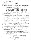 Boletim de Óbito 1874
Maria dos Prazeres Jacinto
Coval 22