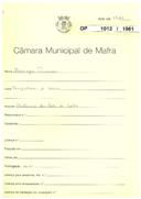 OP 1012/1961 Domingos Francisco - Carapinheira - Mafra - ampliar um posto de recepção de leite licença de construção nº 116/1962 licença de utilização nº 1816/1963