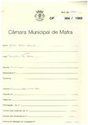 OP 384/1960 -José Mota Duarte - Construção de moradia, Boavista / Igreja Nova - Licença de construção n.º 1188/1960 - Licença de utilização n.º 67/1962
