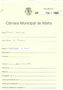 OP 112/1960 - António Domingos - construção de habitação e muro - Venda do Pinheiro - licença de construção nº 287/1957 , de 21-03-57