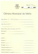 OP 801/1961 - Sabino da Silva Craveiro - Santo Isidoro - construção de posto para recepção de leite - licença de construção nº 804/1961 - licença de utilização nº 247/1964