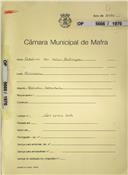 OP 5666/1970 Adelino da Silva Rodrigues - Carvoeira - construção de uma moradia germinada - licença de construção nº 8/1971- licença de utilização nº 369/1972 