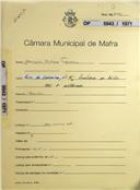 OP 5943/1971 - Joaquim Mateus Ferreira - Construção de moradia, Rua da Carreira, nº 15 - Rólia / Milharado - Licença de construção n.º 369/1971 - Licença de utilização n.º 119/1983