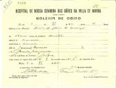 Boletim de Óbito 1882
Maria da Glória da Conceição
Coval 365