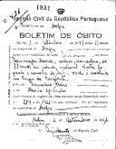 Boletim de Óbito 1951
Domingas Maria
Coval 436