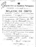 Boletim de Óbito 1942
Joaquina de Jesus
Coval 427