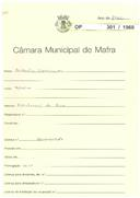 OP 301/1960 - António Henriques - construção de muro - Malveira 
Licença de construção nº 1126/1960