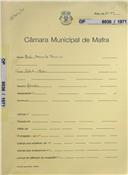 OP 6036/1971 - Mário Alexandre Bernardo - Construção de moradia, Achada / Mafra - Licença de construção n.º 1556/1971 - Licença de utilização n.º 328/1972
