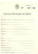 OP 482/1960 - José Teodorico Pereira Oliveira - Cheleiros -Construção de habitação sobre arrecadação
obras não executadas