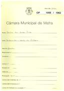 OP 1055/1962 - Emilio dos Santos Pinto - Matoutinho, lote 31, Milharado, Mafra- construção de moradia.
Licença de construção não foi atribuída porque a obra não foi vistoriada. 