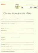 OP 181/1960 - António da Conceição Pinho - construção de moradia - Venda do Pinheiro - licença de construção nº 487/1960 de 10-05-60 e utilização nº 1551/1961 de 31-10-61