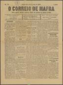 O Correio de Mafra: Jornal semanal, noticioso e agrícola, defensor dos interesses da Comarca de Mafra, Ano 5, n.º 178