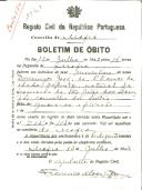 Boletim de Óbito 1161
Domingos José
Coval 180