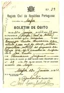 Boletim de Óbito 0107
Domingos Simões Laureano
Coval 135 (coval 557)