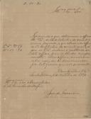 Ofício do juiz da Irmandade do Santíssimo Sacramento de Santo Isidoro, Martinho Ferreira, dirigido ao administrador do Concelho de Mafra, a solicitar que informe do conteúdo do ofício de 14 de Setembro de 1890, uma vez que não foi recepcionado. 