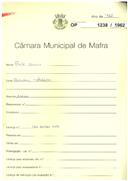 OP 1238/1962 - Filipe Inácio - Carvalhal, Cheleiros - construção de anexos.
Licença de construção n.º 1300/1962.