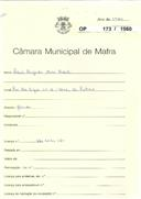 OP 173/1960 - Benjamim António Torcato, averbado em nome de Raul Augusto Dinne Rosado - Venda do Pinheiro - licença de construção nº 392/1960 de 22-04-60 e utilização nº 169/1962 de 05-03-62